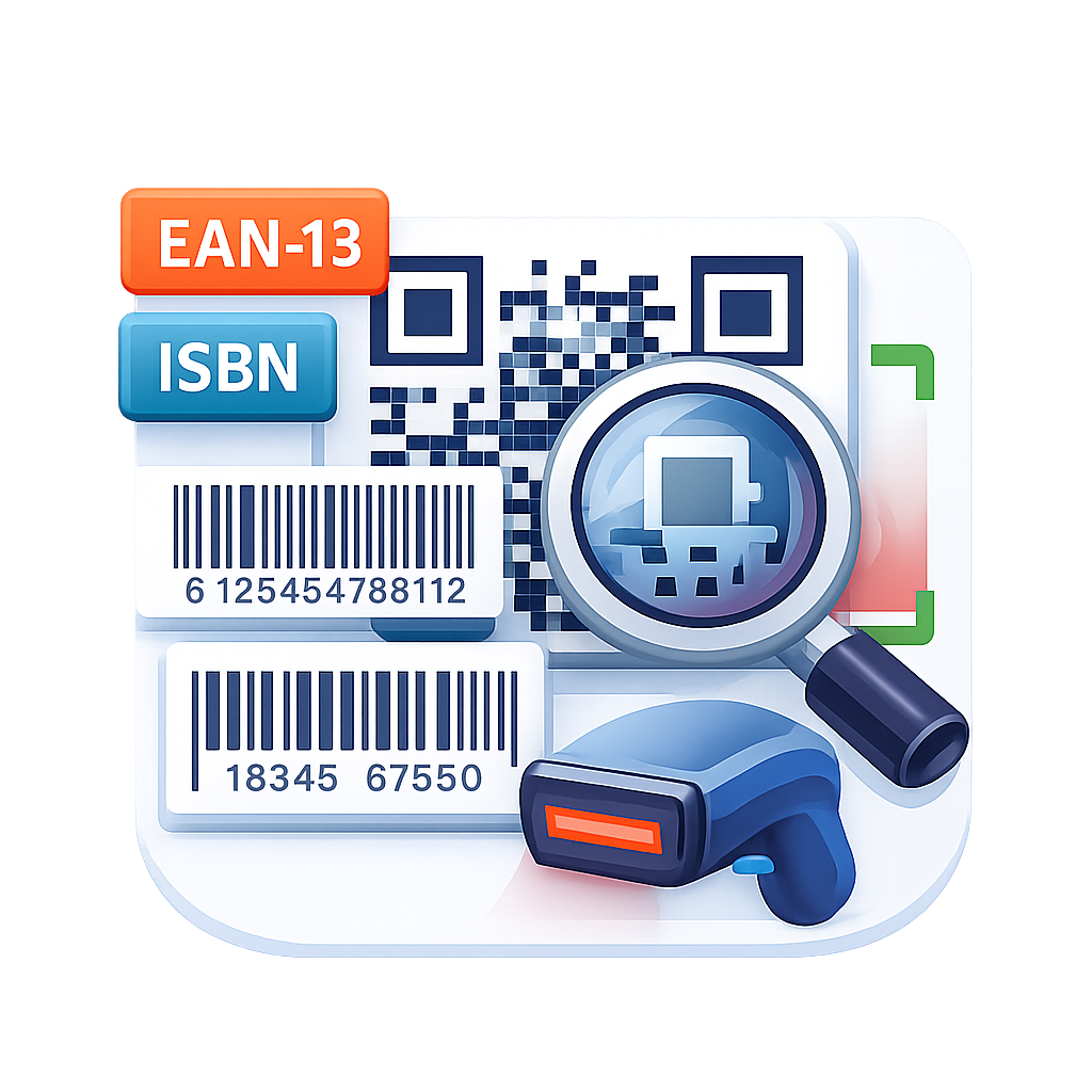 QR ir brūkšninio kodo dekoderis internete