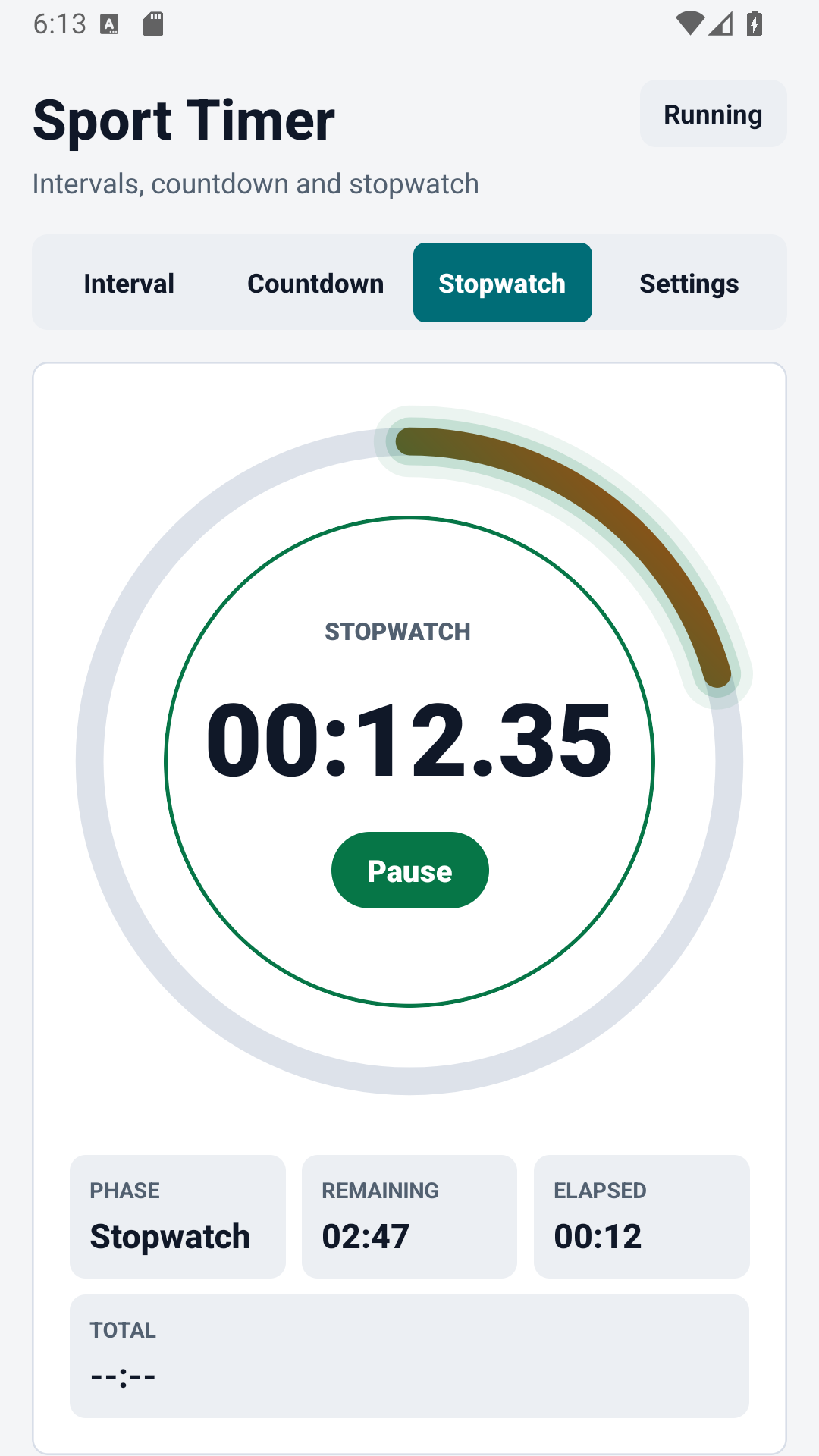 Sport Timer chronometro ekranas su ratais